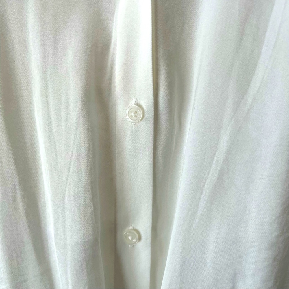 Simply Vera Vera Wang White Silky Blouse Top Collared Button-down Size XL - Picture 3 of 16